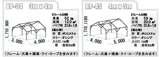 防災用テントサイズ企画